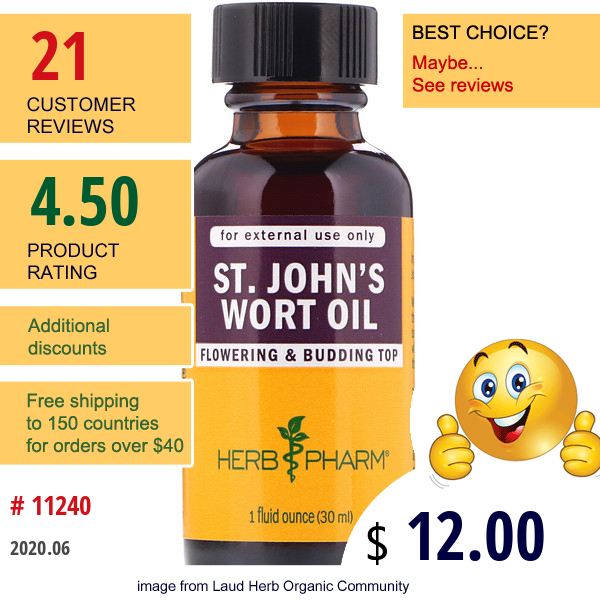 Herb Pharm, St. John'S Wort Oil, 1 Fl Oz (30 Ml)