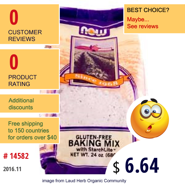 Now Foods, Baking Mix, Gluten-Free, With Starchlite, 24 Oz (680 G)  