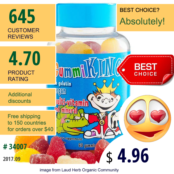 Gummi King, Multi-Vitamin & Mineral, For Kids, 60 Gummies