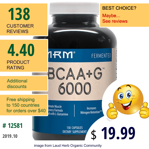 Mrm, Bcaa+G 6000, 150 Capsules