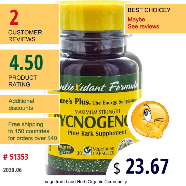 Nature'S Plus, Pycnogenol, 30 Veggie Caps  