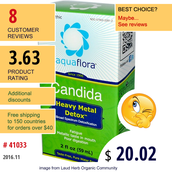 Aqua Flora, Candida, Heavy Metal Detox, 2 Fl Oz (59 Ml)