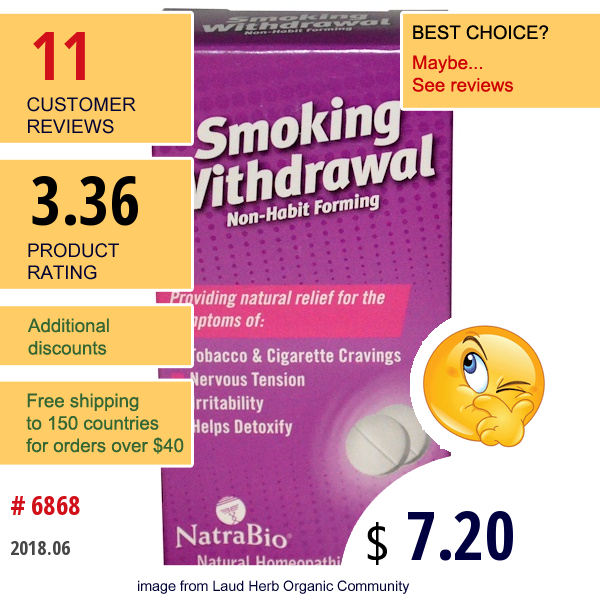 Natrabio, Smoking Withdrawal, 60 Tablets 