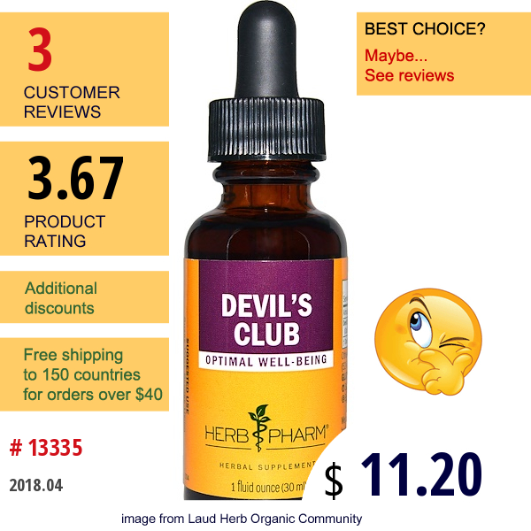 Herb Pharm, Devils Club, 1 Fl Oz (30 Ml)  