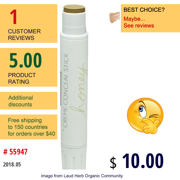 Everyday Minerals, Cream Conceal Stick, Honey, 0.09 Oz (2.6 G)  