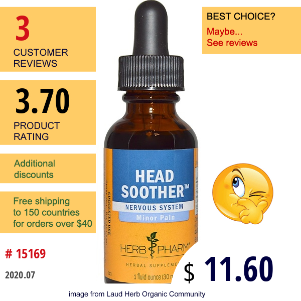 Herb Pharm, Head Soother, 1 Fl Oz (30 Ml)  