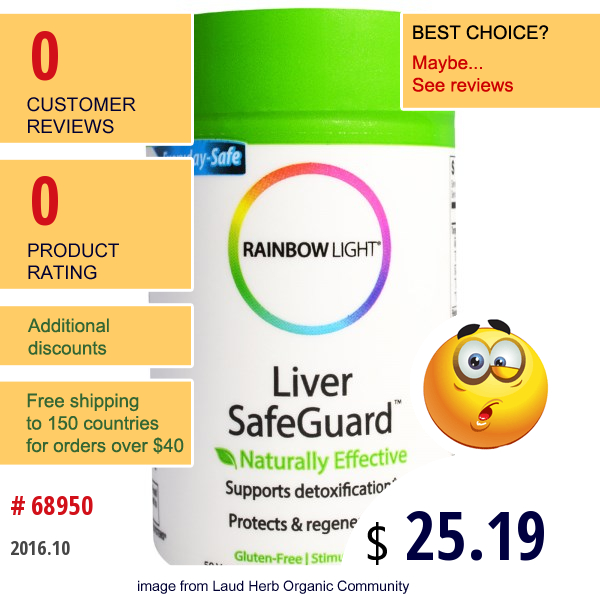 Rainbow Light, Liver Safeguard, 50 Veggie Caps Rainbow Light, Liver Safeguard, 50 Veggie Caps