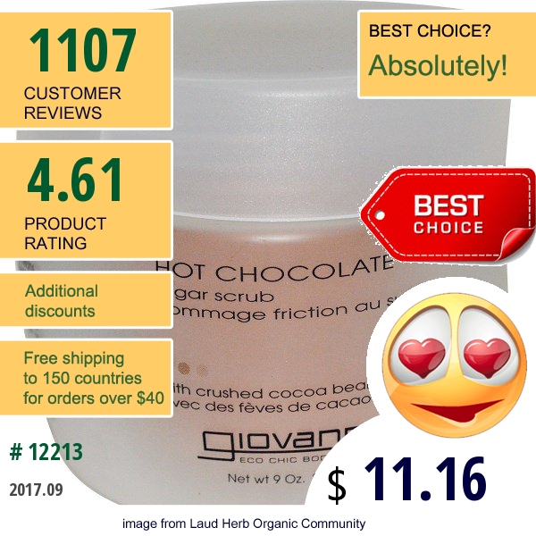 Giovanni, Hot Chocolate, Sugar Scrub, 9 Oz (260 G)