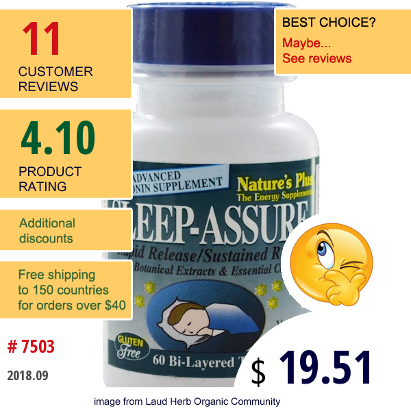 Natures Plus, Sleep Assure, 60 Bi-Layered Tablets