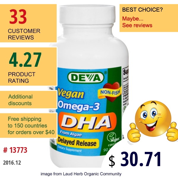 Deva, Omega-3 Dha, Delayed Release, 90 Vcaps  