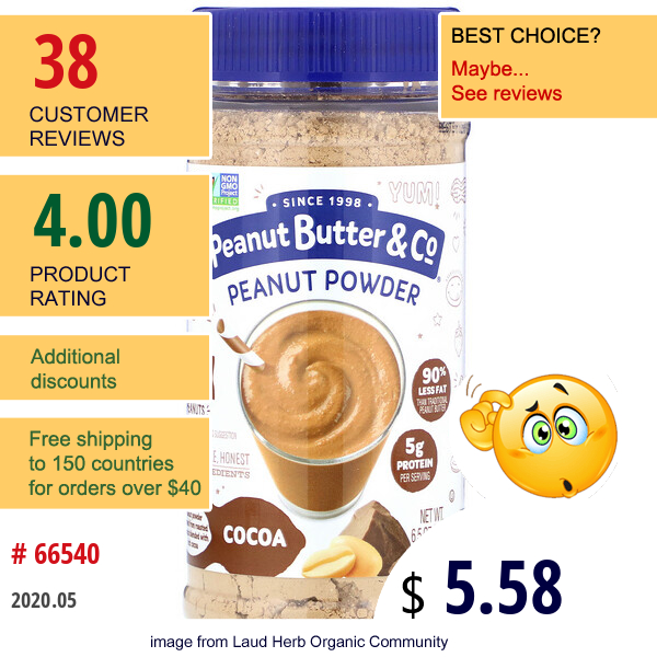 Peanut Butter & Co., Peanut Powder, 6.5 Oz (184 G)