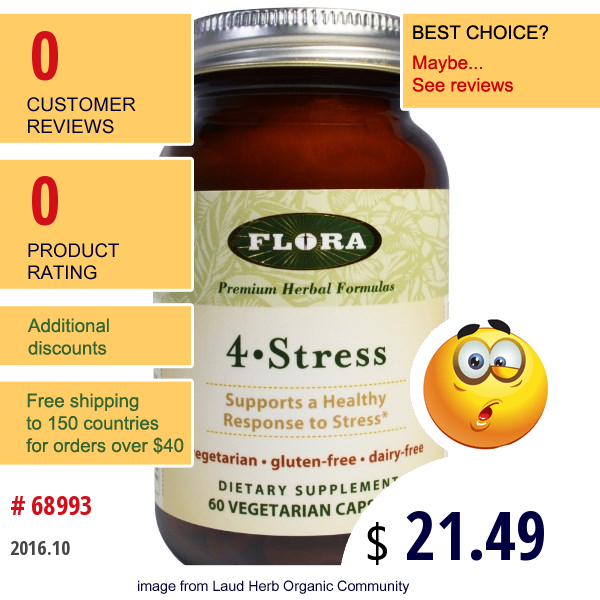 Flora, 4-Stress, 60 Veggie Caps