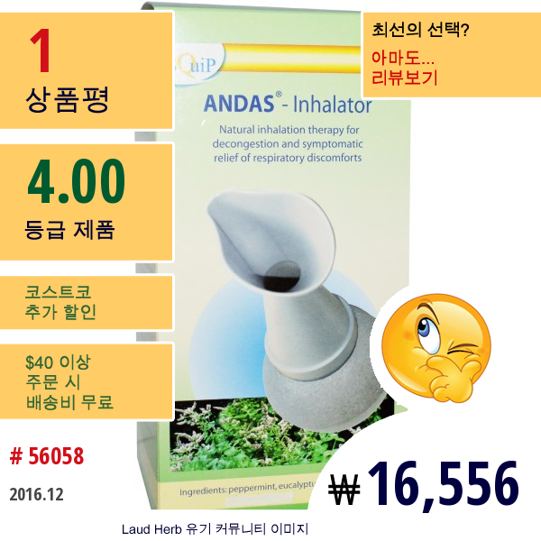 Andas, 흡입기, 흡입기 1개입  