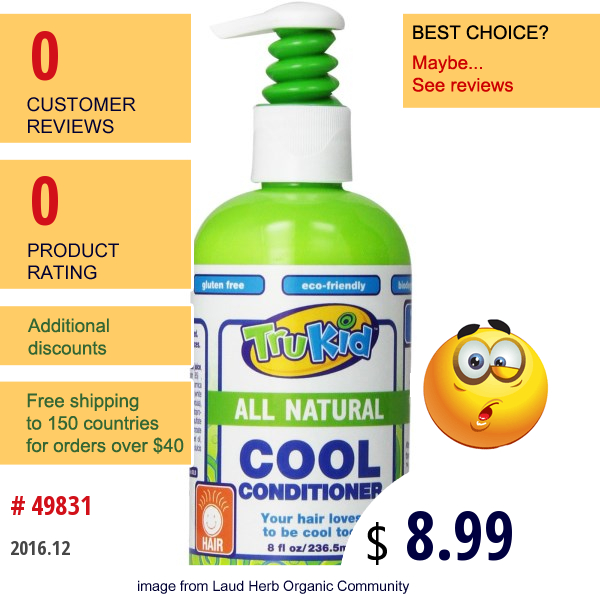 Trukid, Cool Conditioner, 8 Fl Oz (236.5 Ml)  