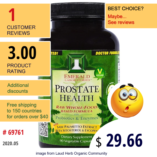 Emerald Laboratories, Prostate Health, 90 Veggie Capsules  