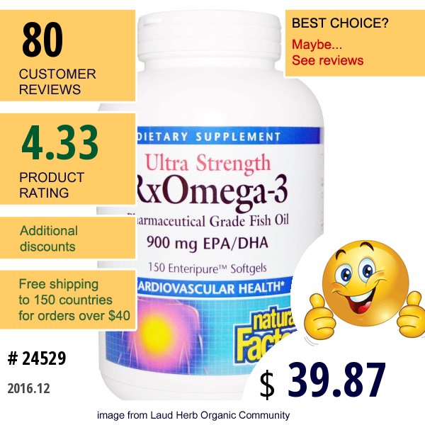 Natural Factors, Ultra Strength Rxomega-3, 150 Enteripure Softgels