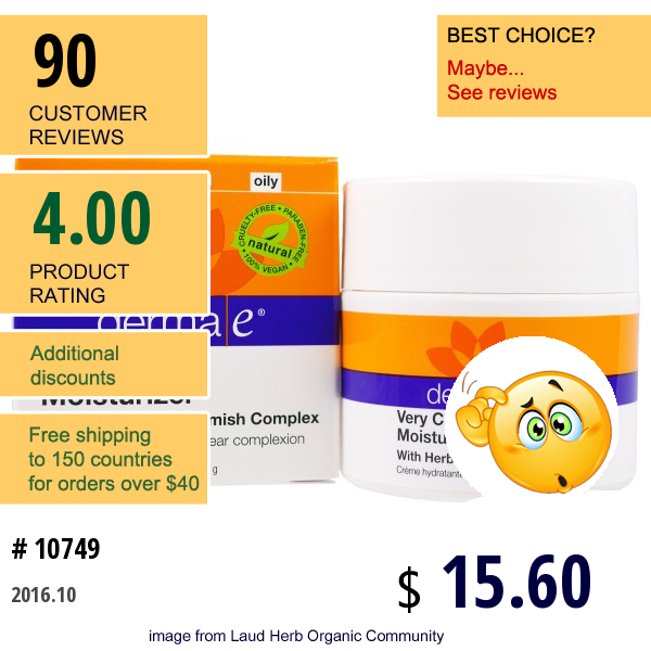 Derma E, Very Clear Moisturizer, Anti-Blemish Complex, 2 Oz (56 G) Derma E, Very Clear Moisturizer, Anti-Blemish Complex, 2 Oz (56 G)