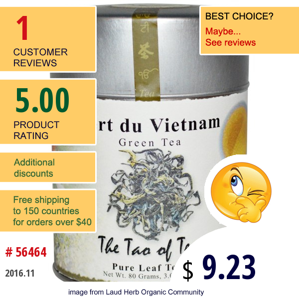 The Tao Of Tea, Green Tea, Vert Du Vietnam, 3.0 Oz (80 G)  