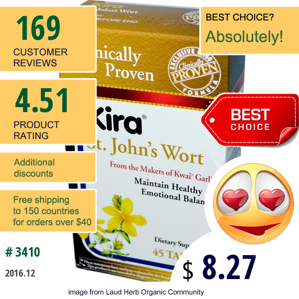 Abkit, Kira, St. Johns Wort, 45 Tablets  