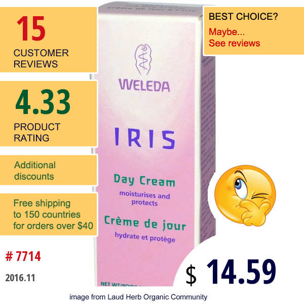 Weleda, Iris, Day Cream, 1.04 Oz (29.4 G)  