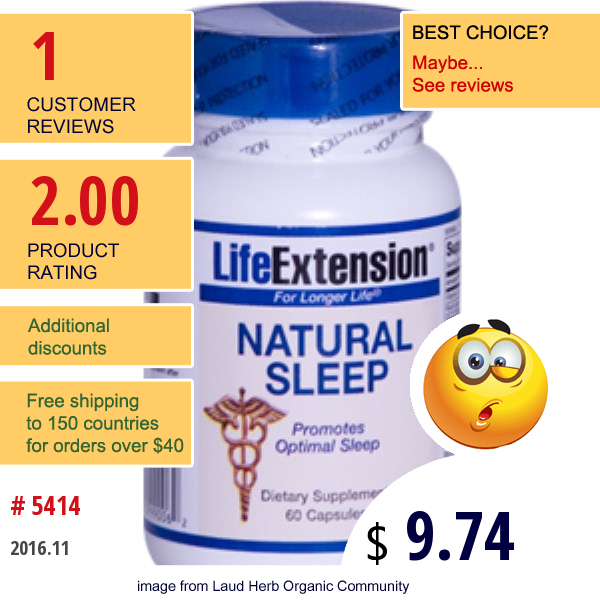 Life Extension, Natural Sleep, 60 Capsules  