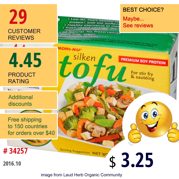 Mori-Nu, Silken Tofu, Extra Firm, 12.3 Oz (349 G)