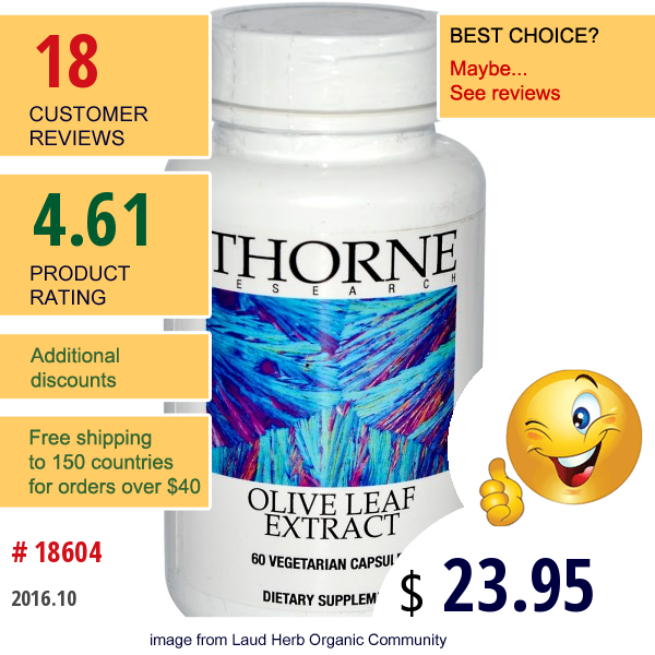 Thorne Research, Olive Leaf Extract, 60 Veggie Caps