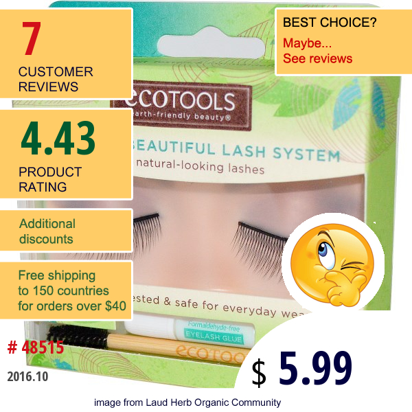 Ecotools, Naturally Beautiful Lash System, Everyday Length, 1 Pair Of Lashes  