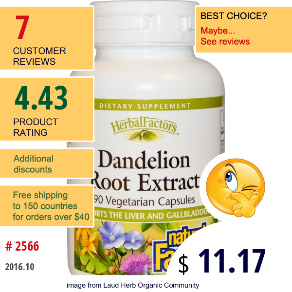 Natural Factors, Dandelion Root Extract, 90 Veggie Caps