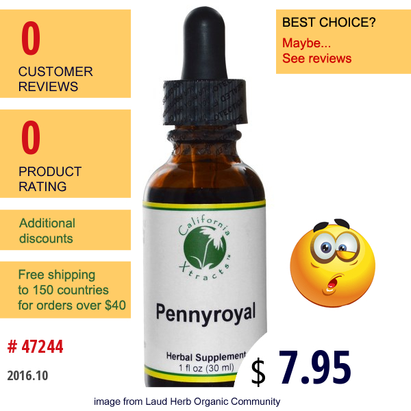 California Xtracts, Pennyroyal, 1 Fl Oz (30 Ml)  