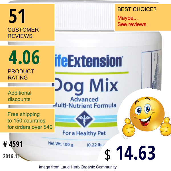 Life Extension, Dog Mix, 3.52 Oz (100 G)  