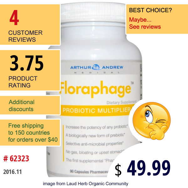 Arthur Andrew Medical, Floraphage, 90 Capsules