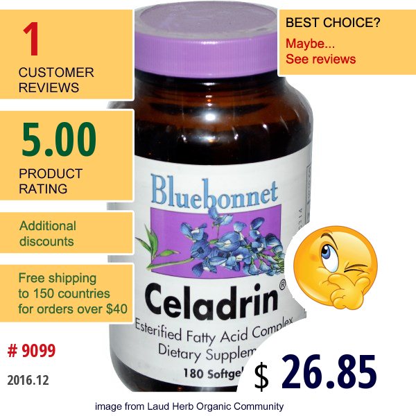 Bluebonnet Nutrition, Celadrin, 180 Softgels Bluebonnet Nutrition, Celadrin, 180 Softgels