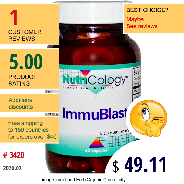 Nutricology, Immublast, 60 Capsules  