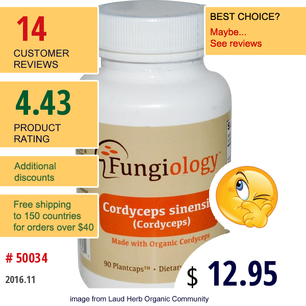 Fungiology, Cordyceps Sinensis (Cordyceps), 90 Veggie Plantcaps