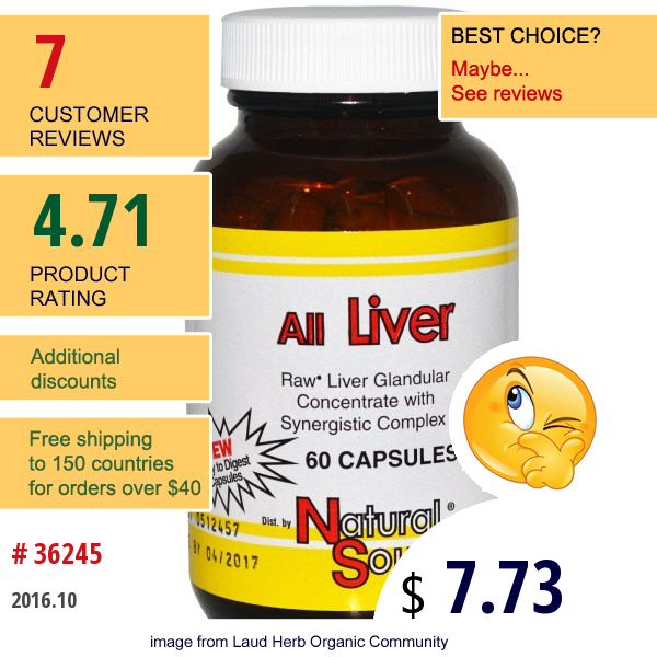 Natural Sources, All Liver, 60 Capsules