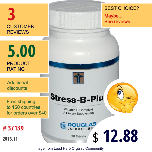 Douglas Laboratories, Stress-B-Plus, Vitamin B Complex, 90 Tablets  