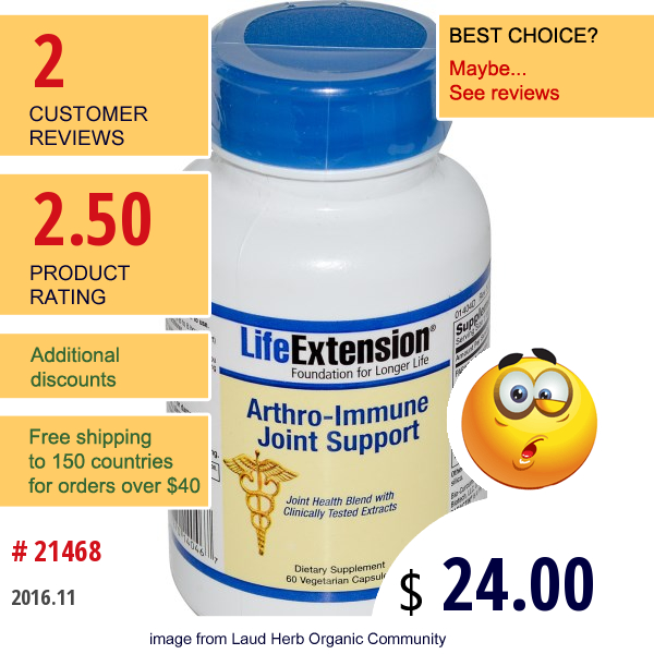 Life Extension, Arthro-Immune Joint Support, 60 Veggie Caps