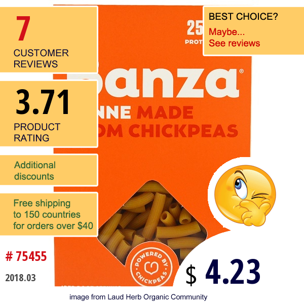 Banza, Penne Chickpeas, Pasta, 8 Oz (227 G)