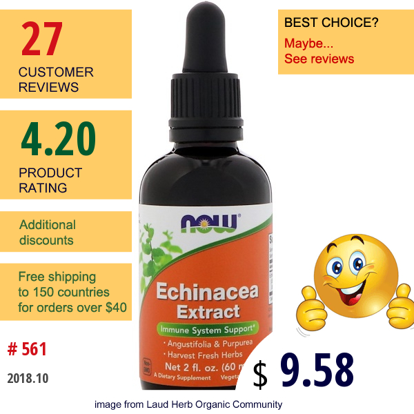 Now Foods, Echinacea Extract, 2 Fl Oz (60 Ml)