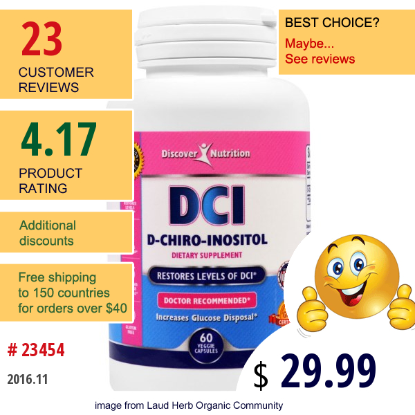 Discover Nutrition, Dci, D-Chiro-Inositol, 60 Veggie Caps