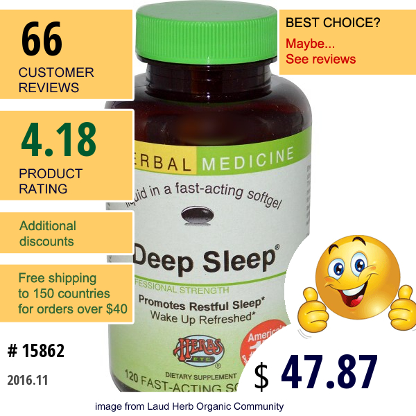 Herbs Etc., Deep Sleep, Alcohol Free, 120 Fast-Acting Softgels