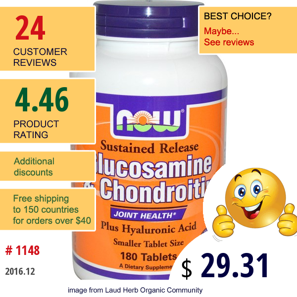 Now Foods, Glucosamine & Chondroitin, 180 Tablets  