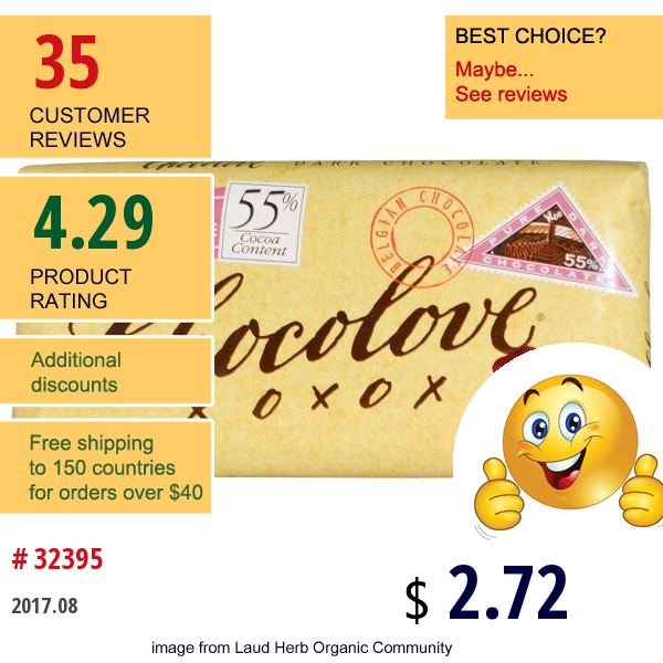 Chocolove, Dark Chocolate, 3.2 Oz (90 G) Chocolove, Dark Chocolate, 3.2 Oz (90 G)