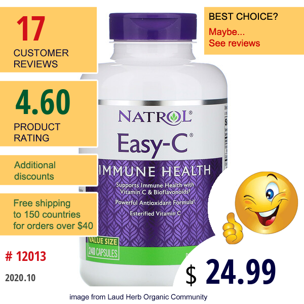 Natrol, Easy-C, 240 Capsules