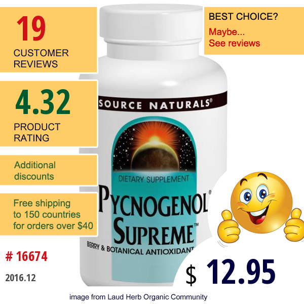 Source Naturals, Pycnogenol Supreme, 30 Tablets