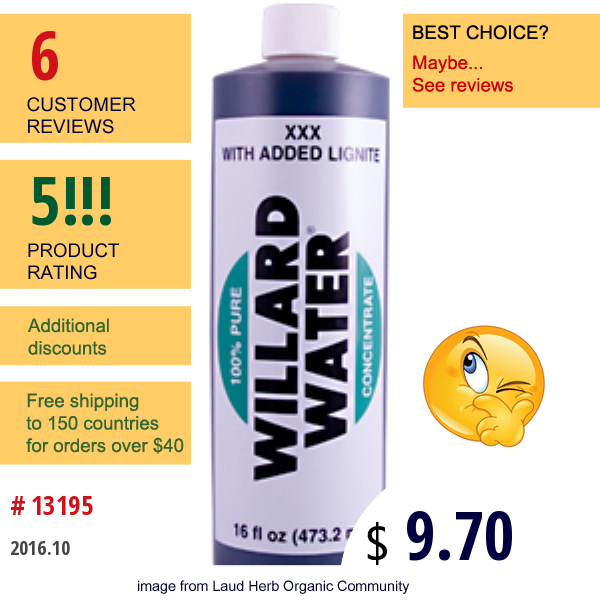 Willard, Willard Water, Xxx With Added Lignite, 16 Fl Oz (473.2 Ml)  