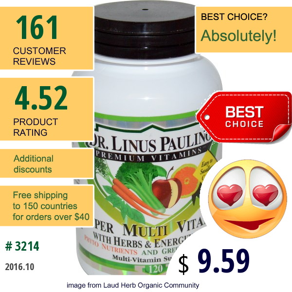 Irwin Naturals, Dr. Linus Pauling, Super Multi Vitamin, With Herbs & Energizers, 120 Caplets