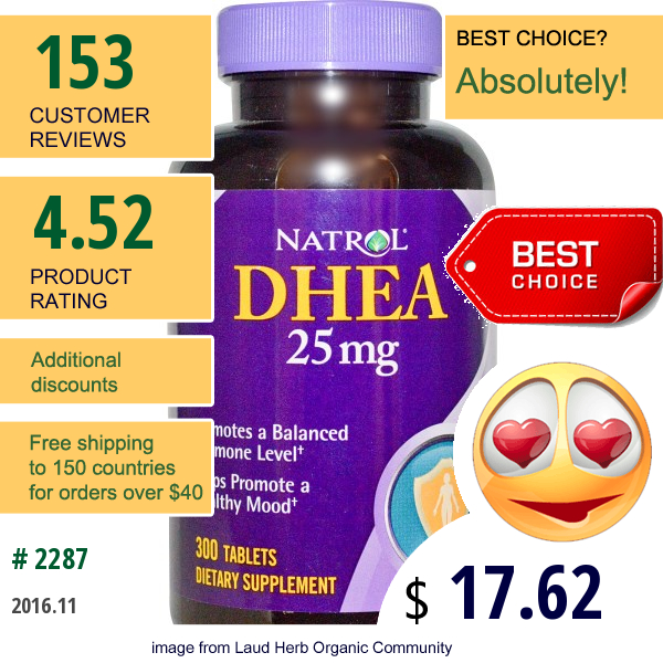 Natrol, Dhea, 25 Mg, 300 Tablets