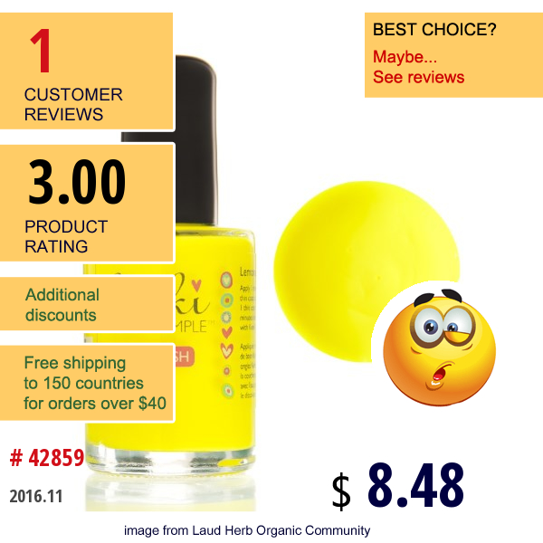 Keeki Pure & Simple, Nail Polish, Lemonade, 0.5 Fl Oz (15 Ml)  